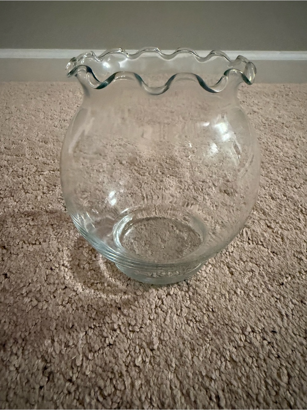 Clear Glass Ruffled Rim Vase - Home Accents